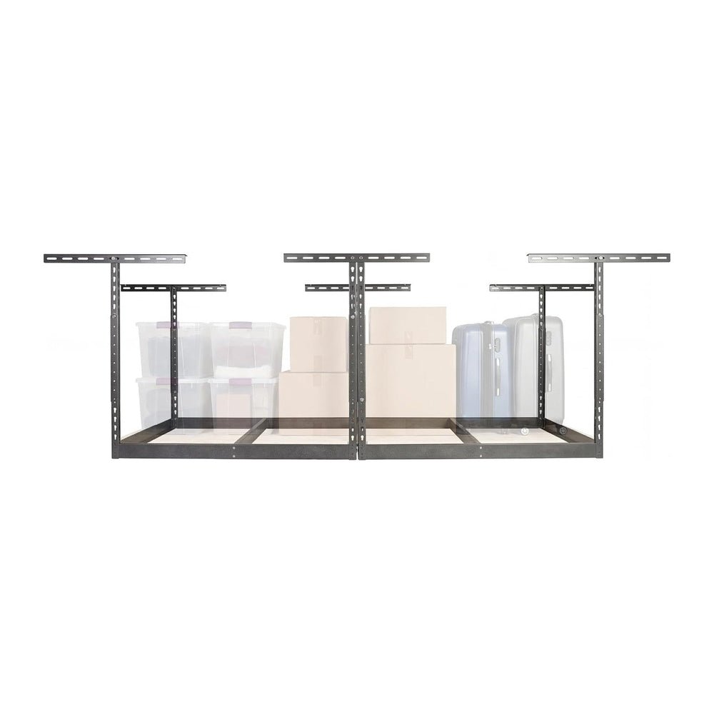 MonsterRax 4x8 Overhead Storage Rack Frame Kit, Hammertone, 24”-45” Height