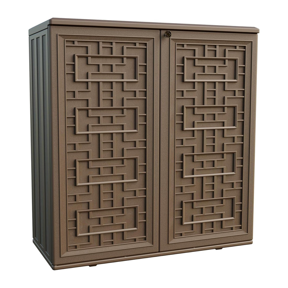 Mrosaa Indoor Outdoor Storage Cabinet Waterproof with 1 Shelf, Plastic Outdoo...