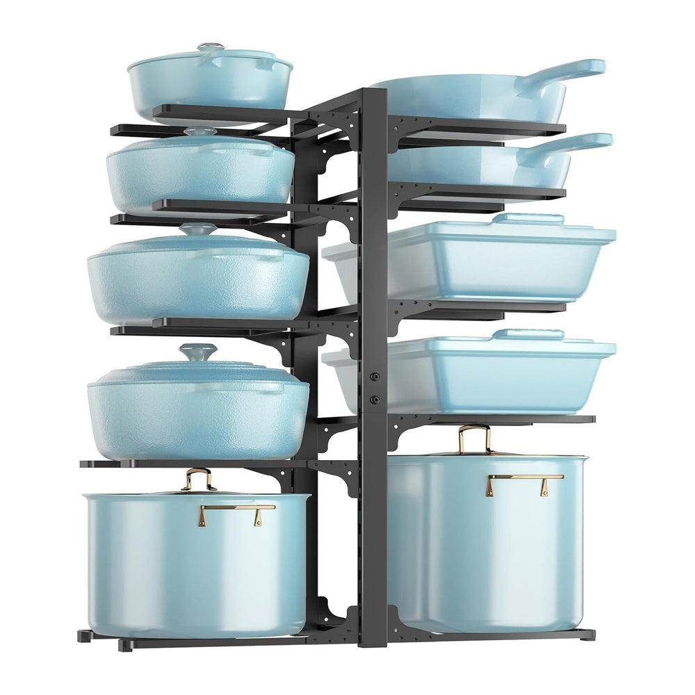 MUDEELA 10-Tier Pots and Pans Organizer Rack, 23.62" H for Cast-iron Pans