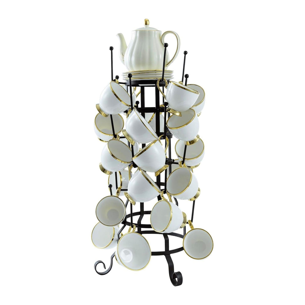 MyGift 24 Hook Rustic Mug Tree Holder for Coffee Cups & Glasses Rack