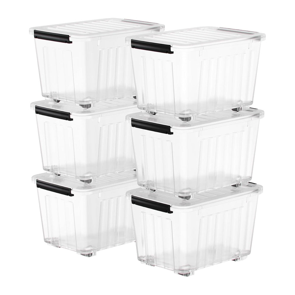 Nazhura 72 Quart Plastic Storage Bin, Stackable and Nestable Storage Boxes (6...