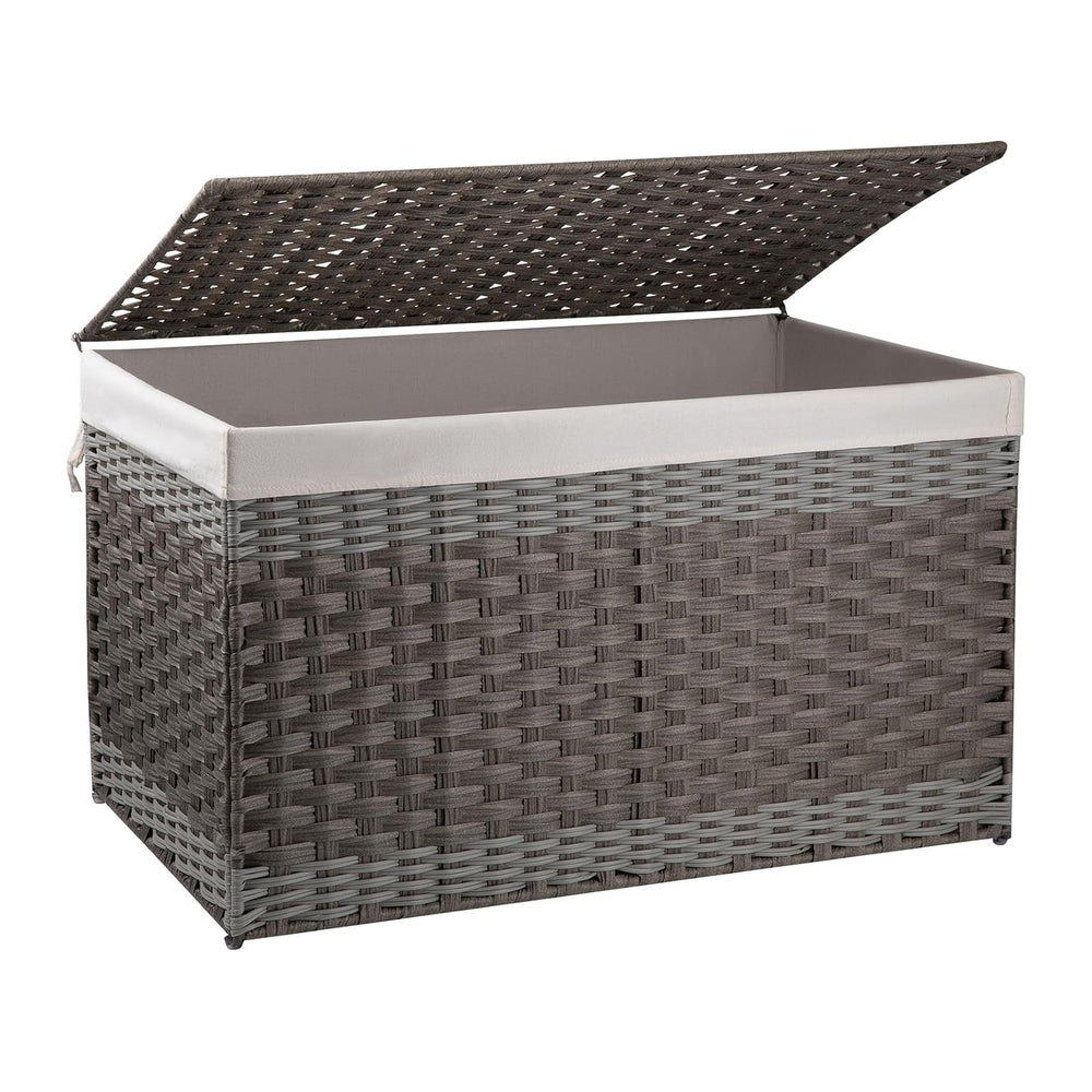 OIAHOMY Storage Basket with Lid, 42.3 Gallon (160L) Blanket Basket with Remov...