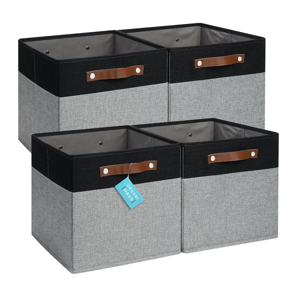 OrganiHaus 12x12 Fabric Storage Bins (Set of 4)