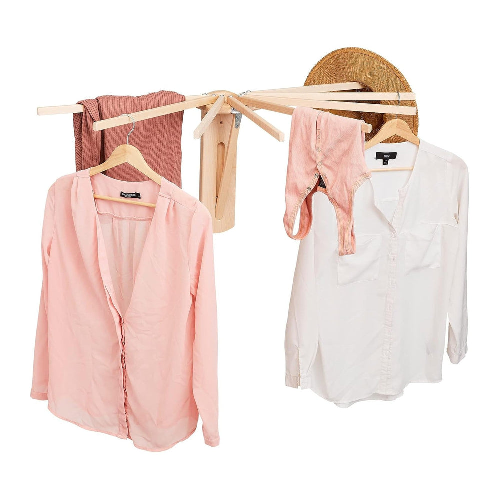Pennsylvania Woodworks Wall Mounted Clothes Drying Rack - Heavy Duty, Collaps...