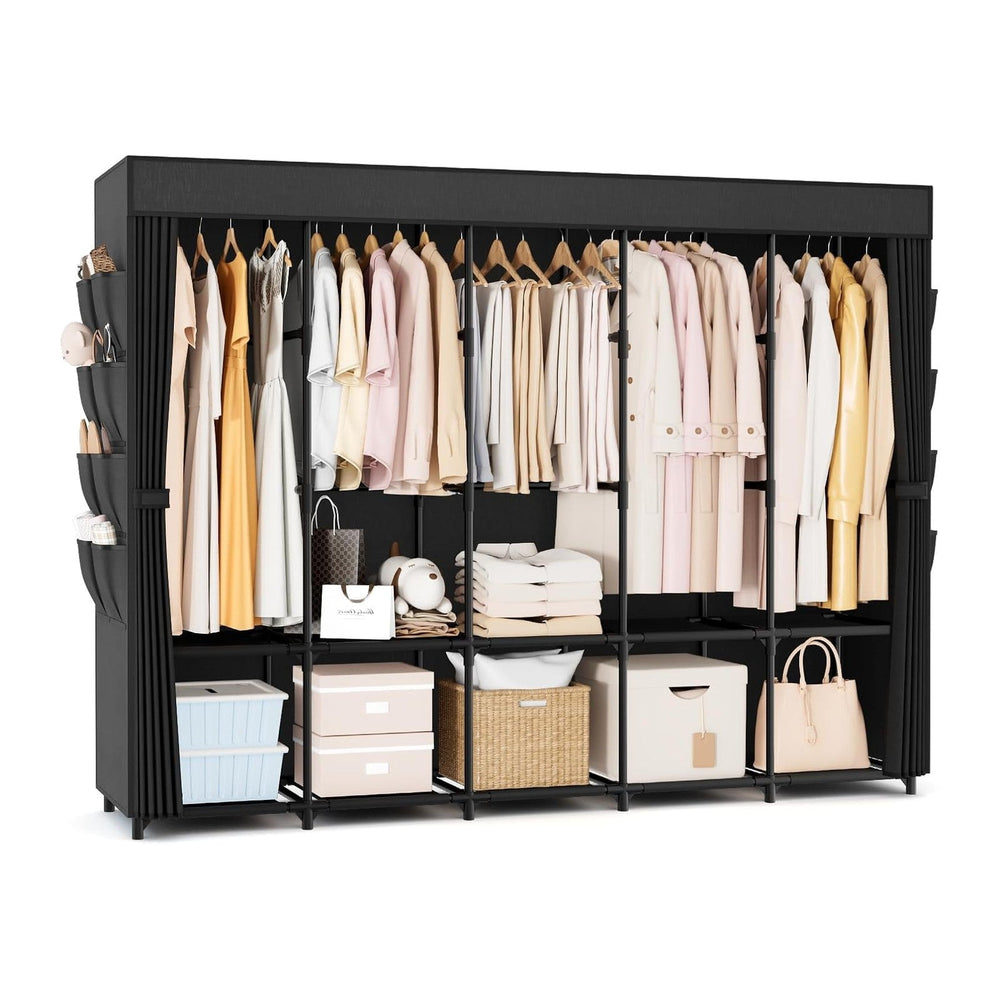 Portable Closet Storage, Portable Wardrobe Closet Organizer Clothes Rack wtih...