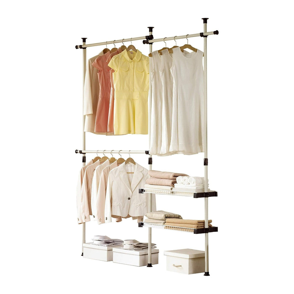 PRINCE HANGER, 4 Tier Rack Shelves Heavy Duty One Touch Load 617LBS Clothing ...