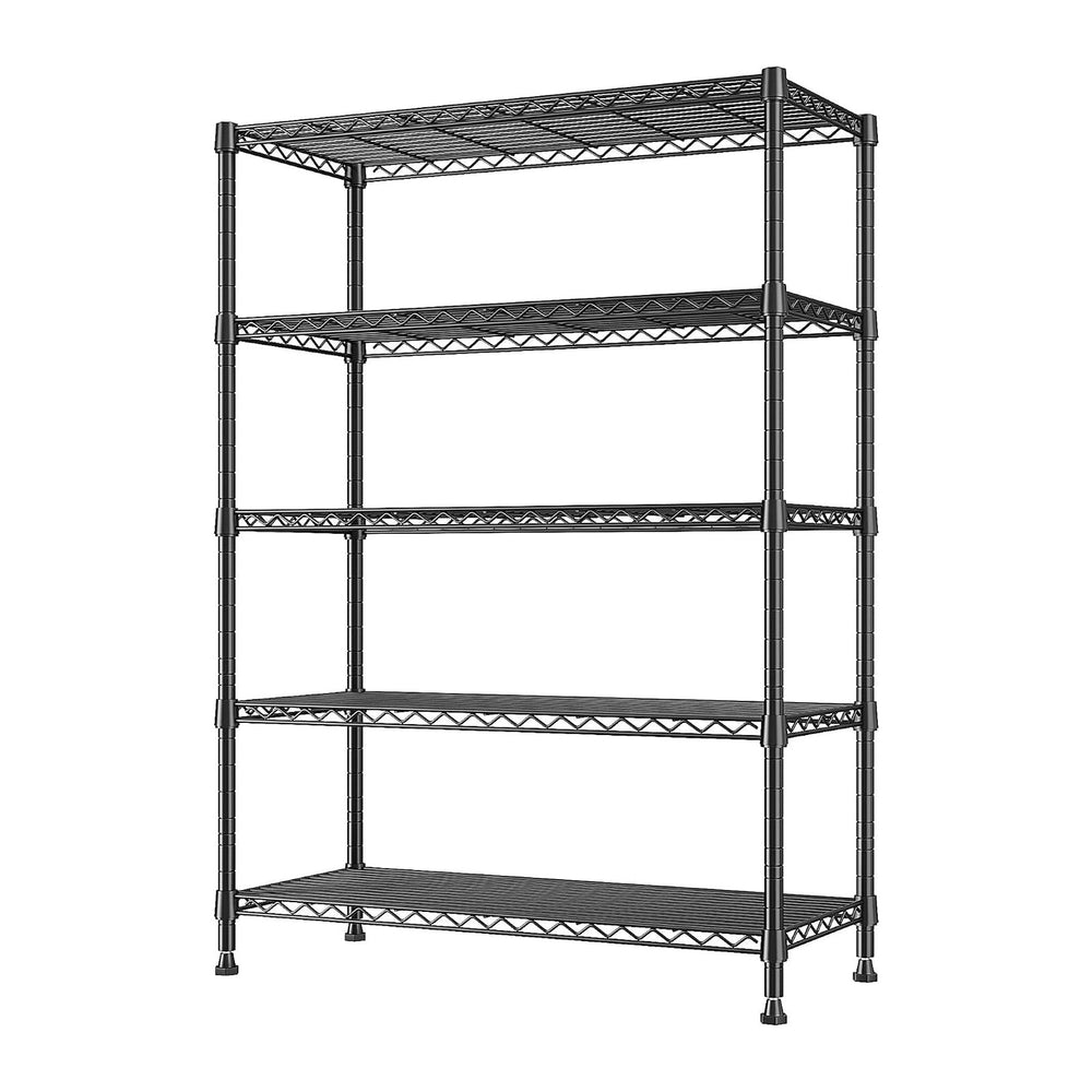 REIBII 5 Tier Storage Shelves, 1653LBS Heavy Duty&Silent Wheels for Garage