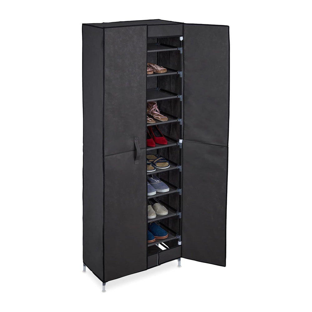 Relaxdays Shoe Cupboard, 30 Pairs of Footwear, Magnetic Doors, Plug-in System...