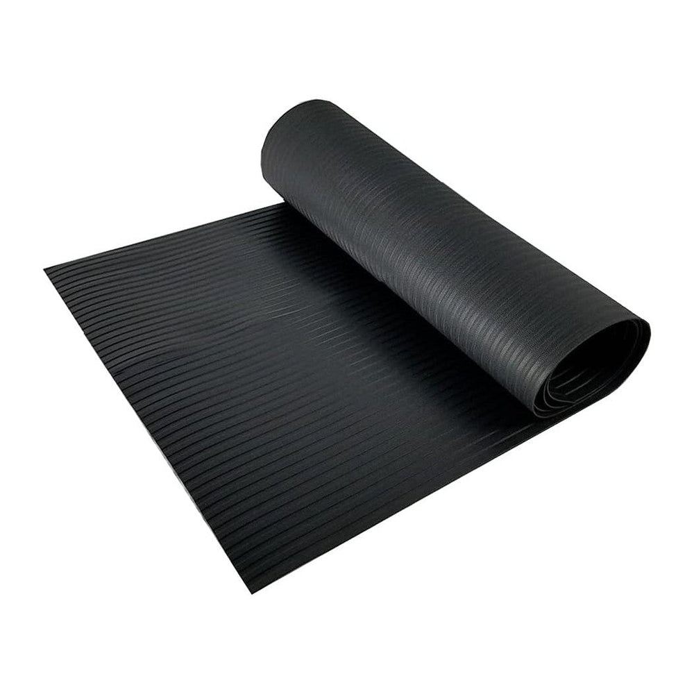 RESILIA Utility Runner- 24 inch Wide Black Plastic- Embossed Wide Rib Pattern...