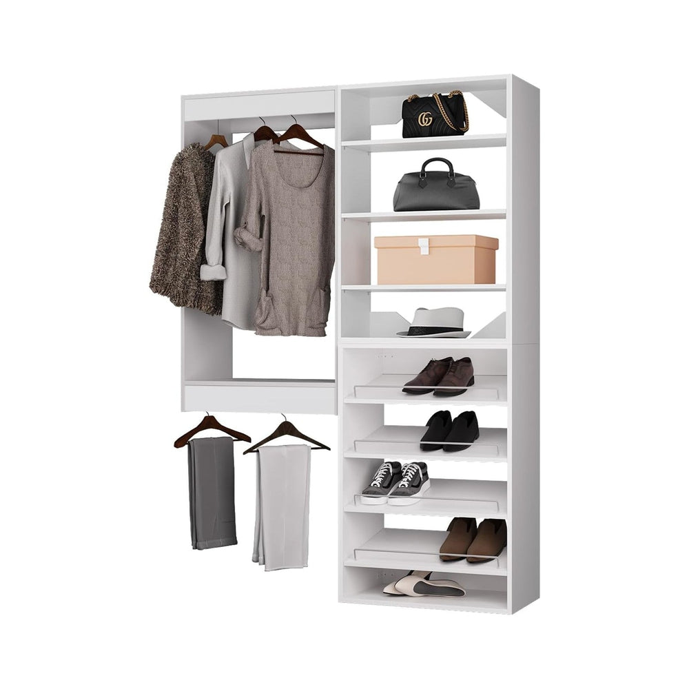 ROOMTEC Modular Closet System, 55" Wall Mounted Closet Organizer with Ha...