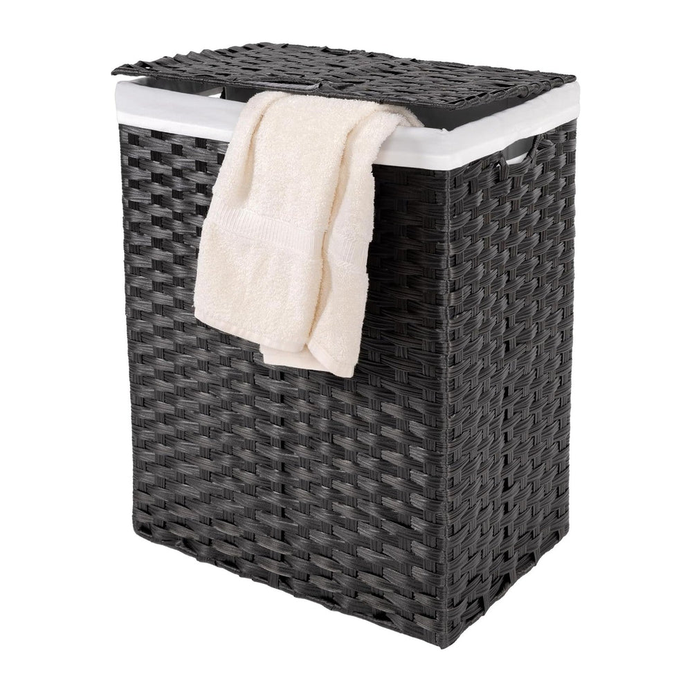 Seville Classics Premium Handwoven Portable Laundry Bin Basket with Carrying ...