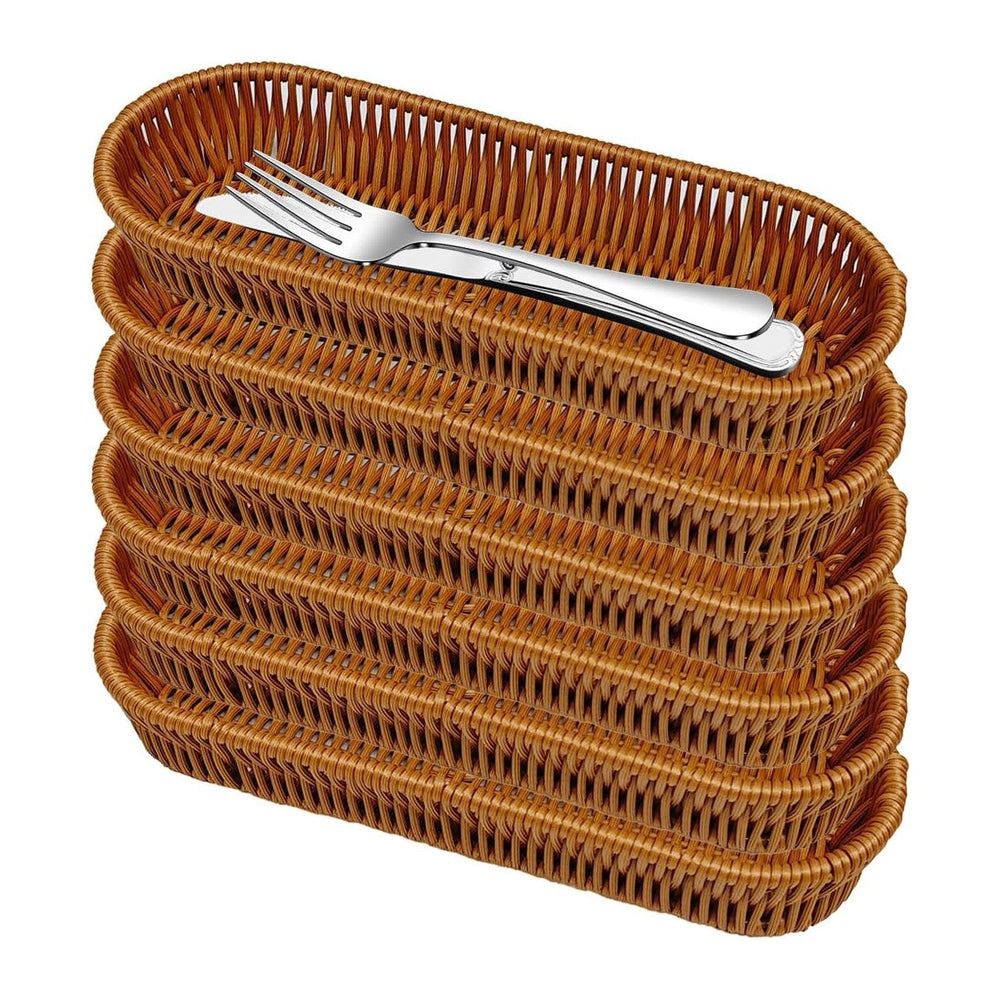 Silverware Organizer Basket, Silverware Basket for Drawer, Small Wicker Bread...