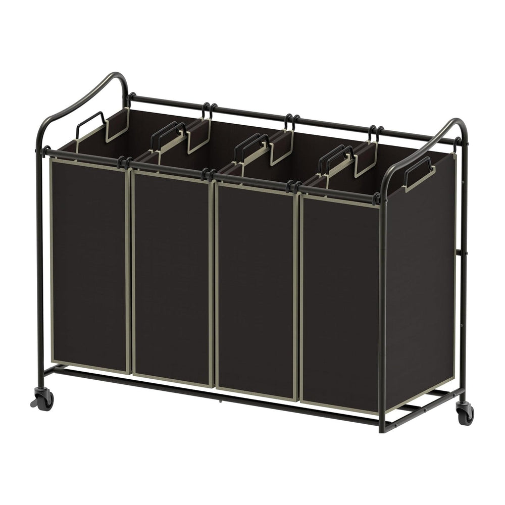 Simple Houseware 4-Bag Heavy Duty Laundry Sorter Rolling Cart