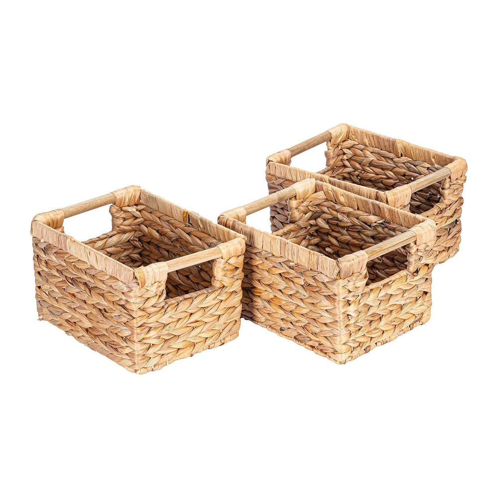 Small Wicker Baskets for Organizing Bathroom, Hyacinth Baskets for Storage (3...