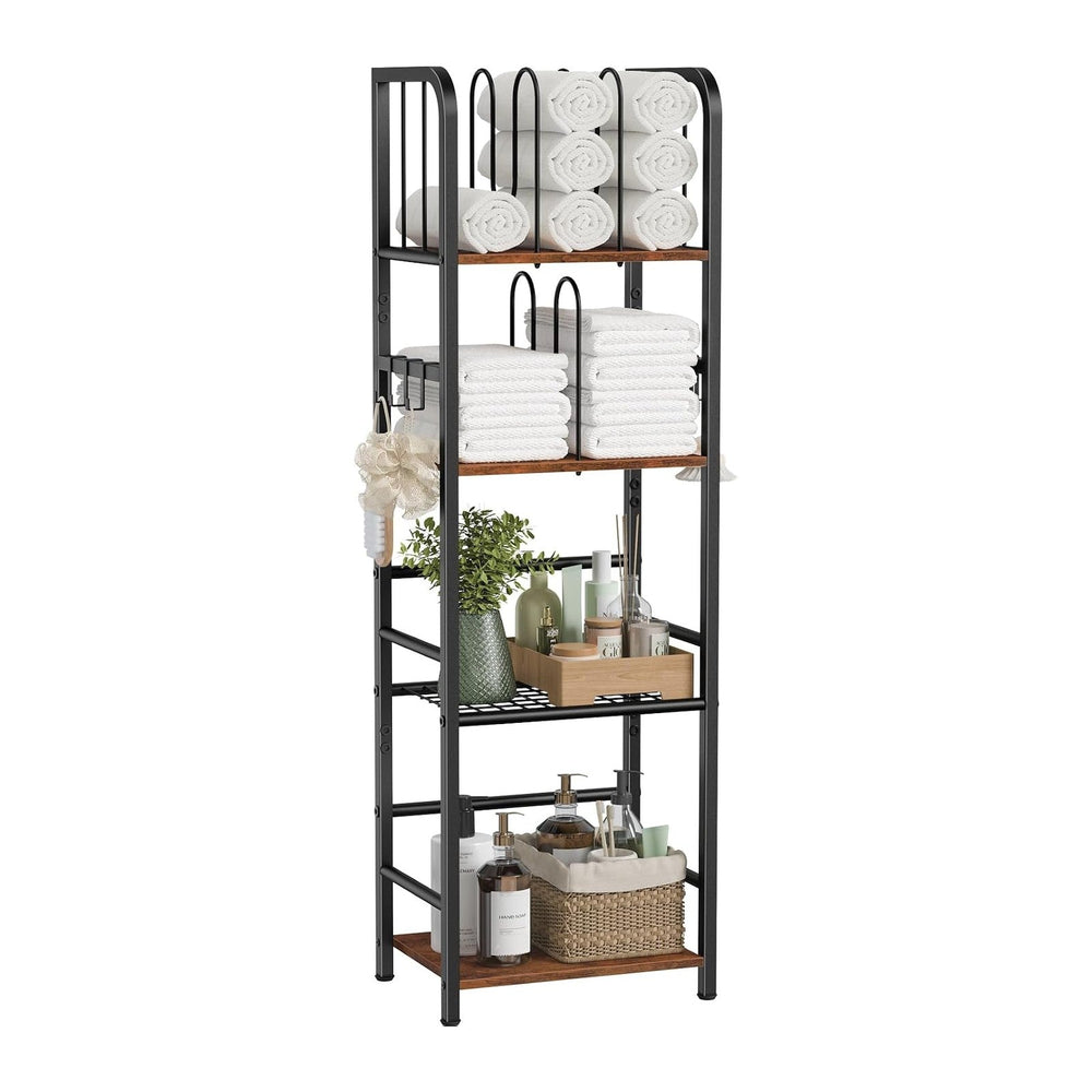 Snughome Towel Rack Free Standing 4-Tier M-Shaped Detachable Dividers, Metal ...