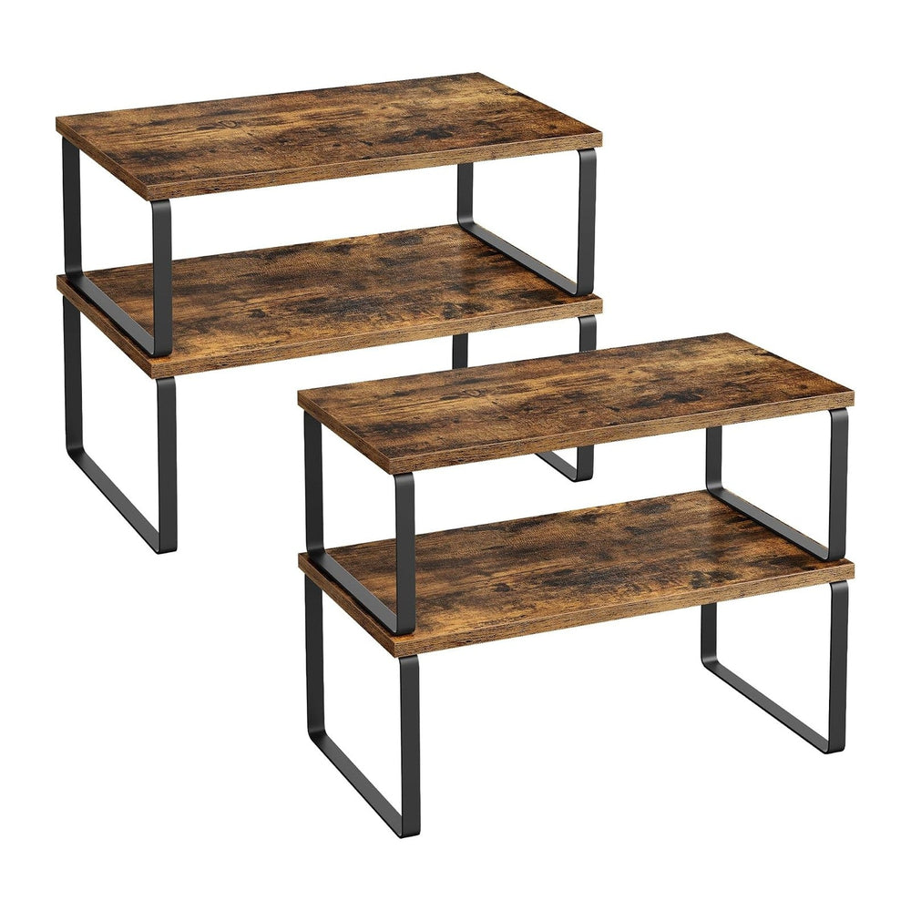 SONGMICS Cabinet Organizer Shelf, Set of 4 Spice Rack, Kitchen Storage