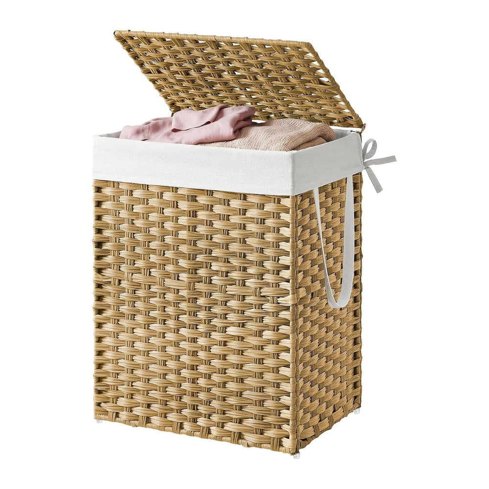 SONGMICS HOME Laundry Hamper with Lid, Clothes Basket with Removable Liner an...