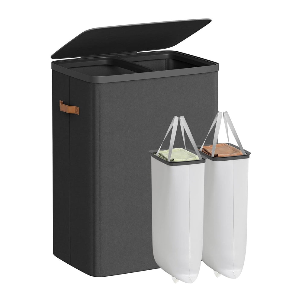 SONGMICS Laundry Basket, 44.9 Gal. Laundry Hamper, 2 Compartments, Easy Assembly