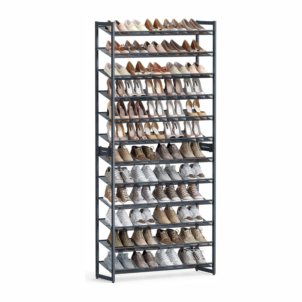 SONGMICS Metal Shoe Rack, 12-Tier Shoe Orgainzer, Holds 48-60 Pairs