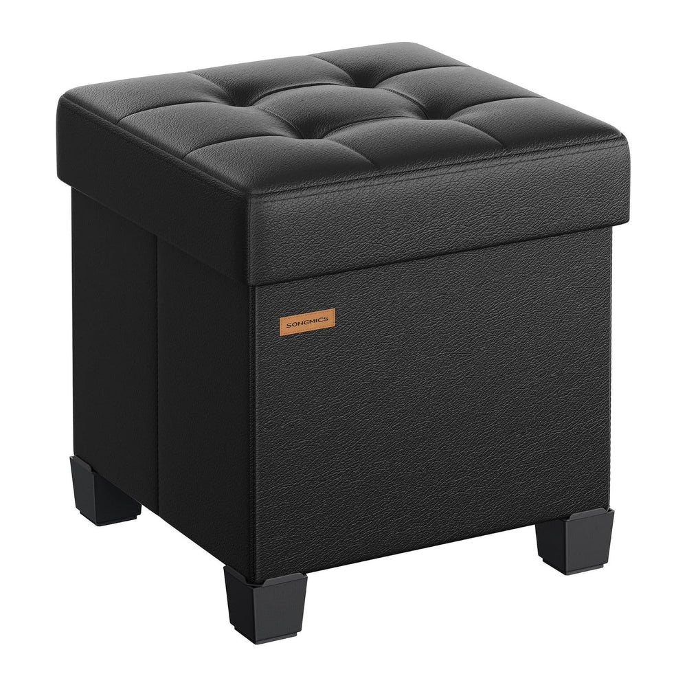 SONGMICS Small Storage Ottoman, 15 x 15 x 15.8 Inches, 9.8 Gal. (37 L)