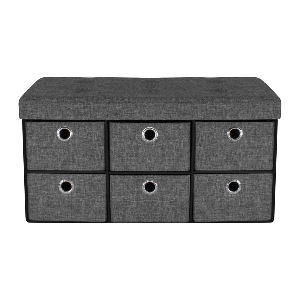 Sorbus Storage Ottoman with Drawers, Collapsible Bench