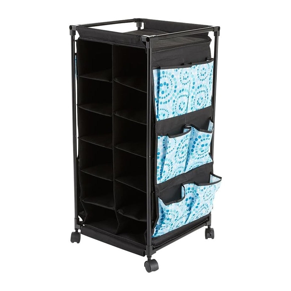 Springtime Fashionable Rolling Shoe Storage - Rolling Shoe Storage Blue Circles