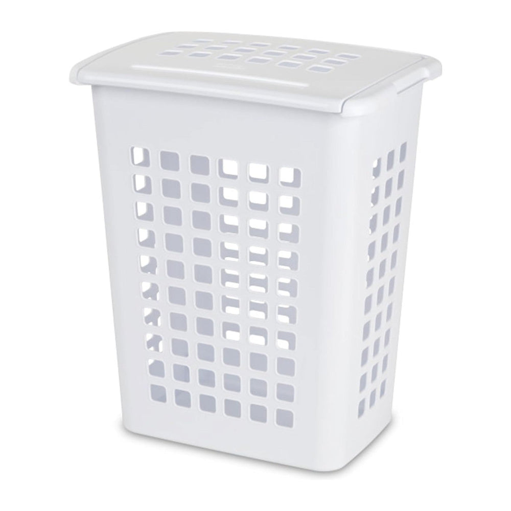 Sterilite Rectangular LiftTop Laundry Hamper with Lid, Handles to Easily Carr...