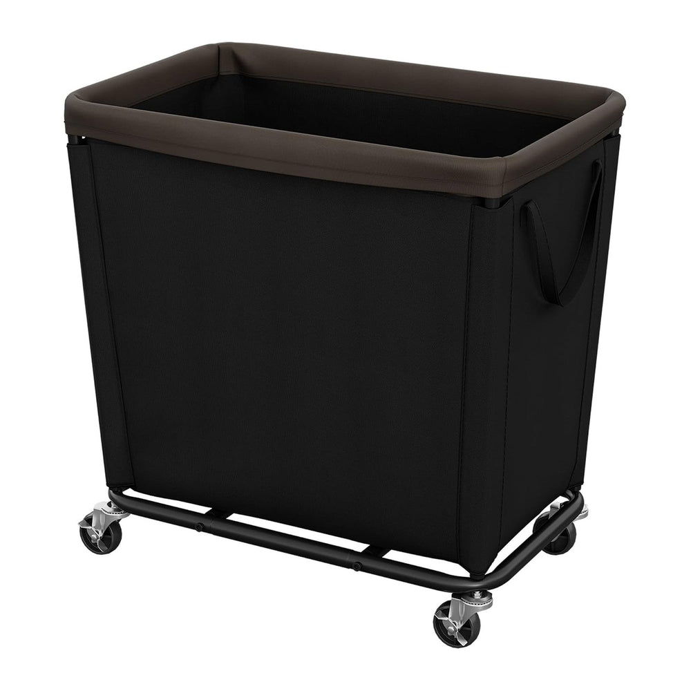 StorageWorks Basic Laundry Hamper with Wheels, 310L Large Black Basket Cart