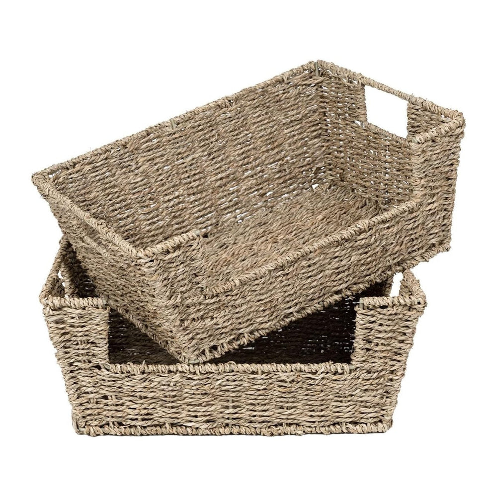 StorageWorks Pantry Baskets for Organizing, Storage Baskets, Seagrass (2 Pack)