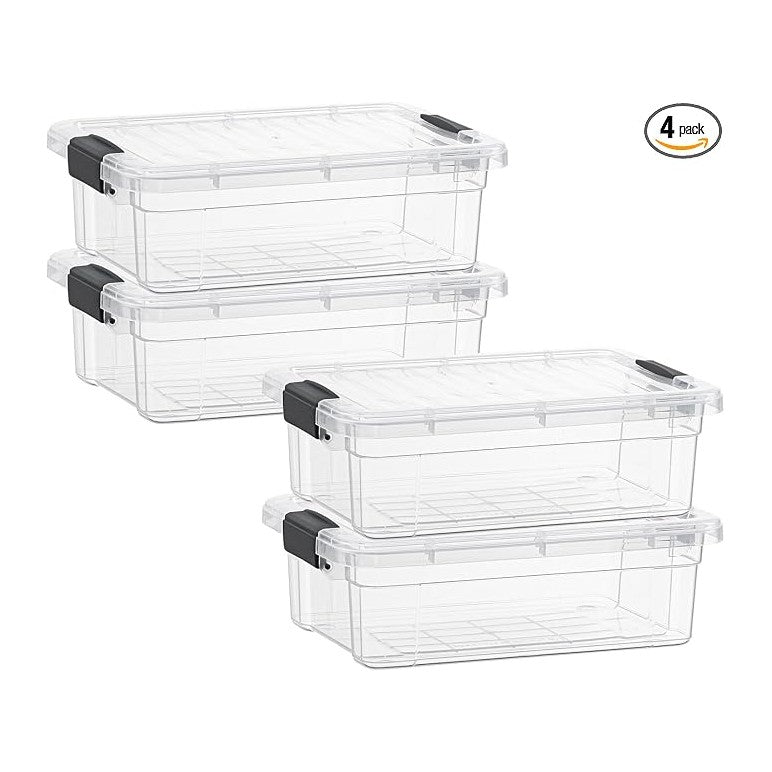 Superio Clear Storage Boxes (4 Pack)