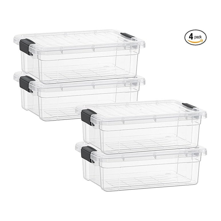 Superio Clear Storage Boxes (4 Pack)