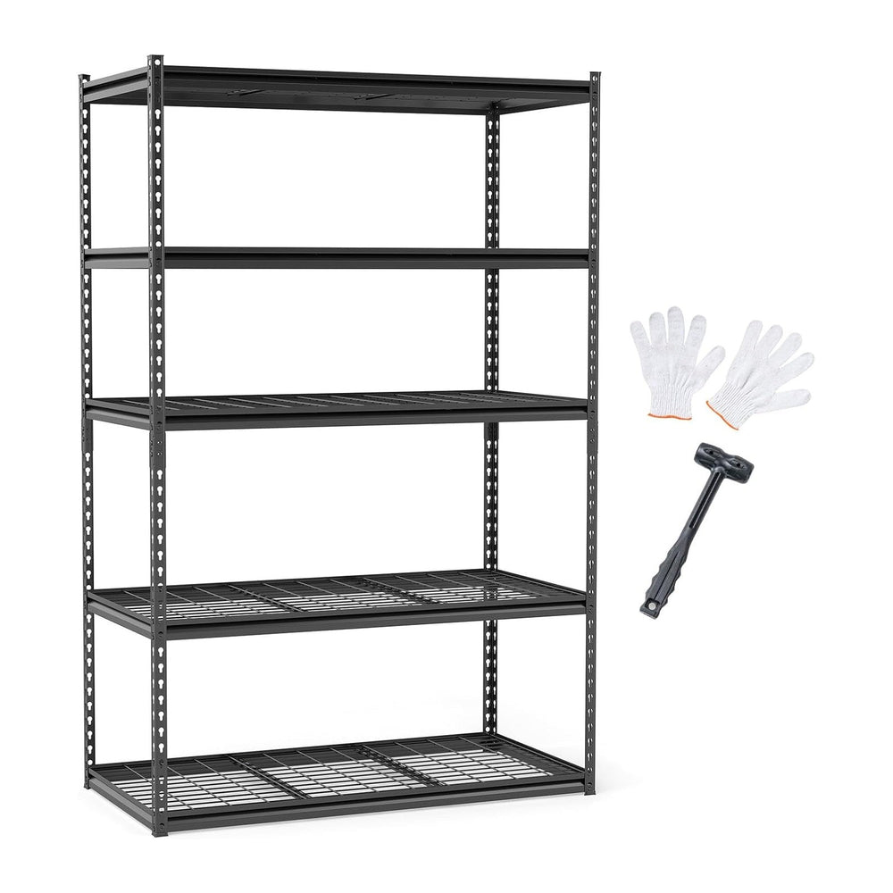 Tangkula 5-Tier Metal Storage Shelves, Garage Shelving Units with 2000 LBS Ca...