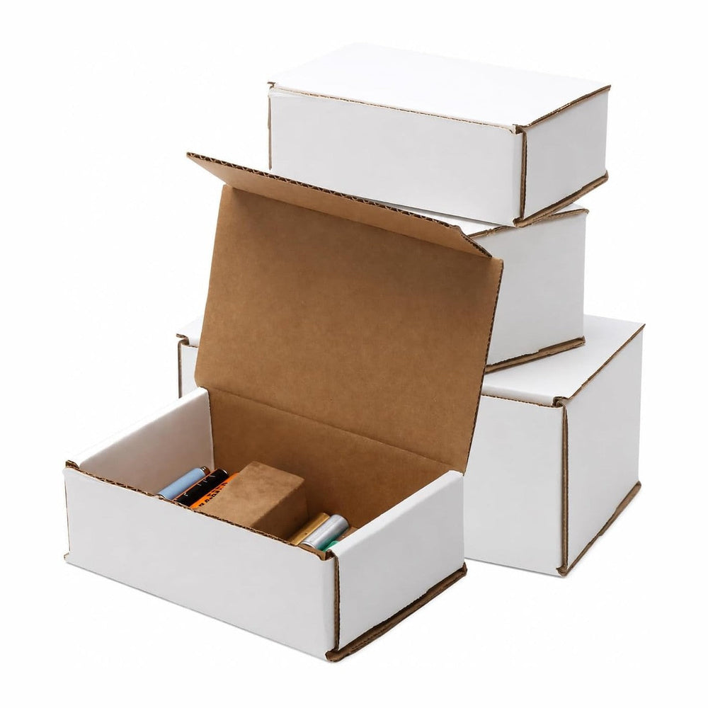 The Boxery Corrugated Mailers White Tuck Shipping Boxes (11 1/8 x 8 3/4 x 3)