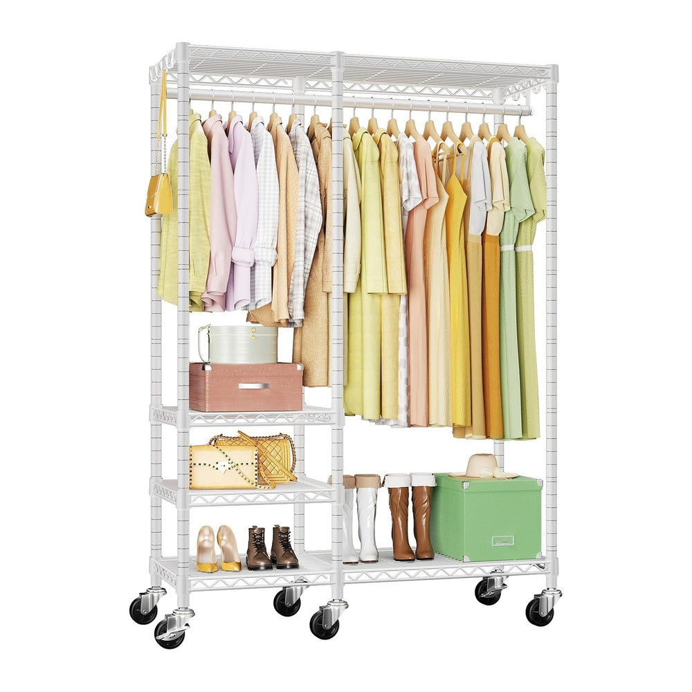 Ulif F4R Heavy Duty Clothes Rack(With Lockable Wheels ) Rolling Clothing Rack...