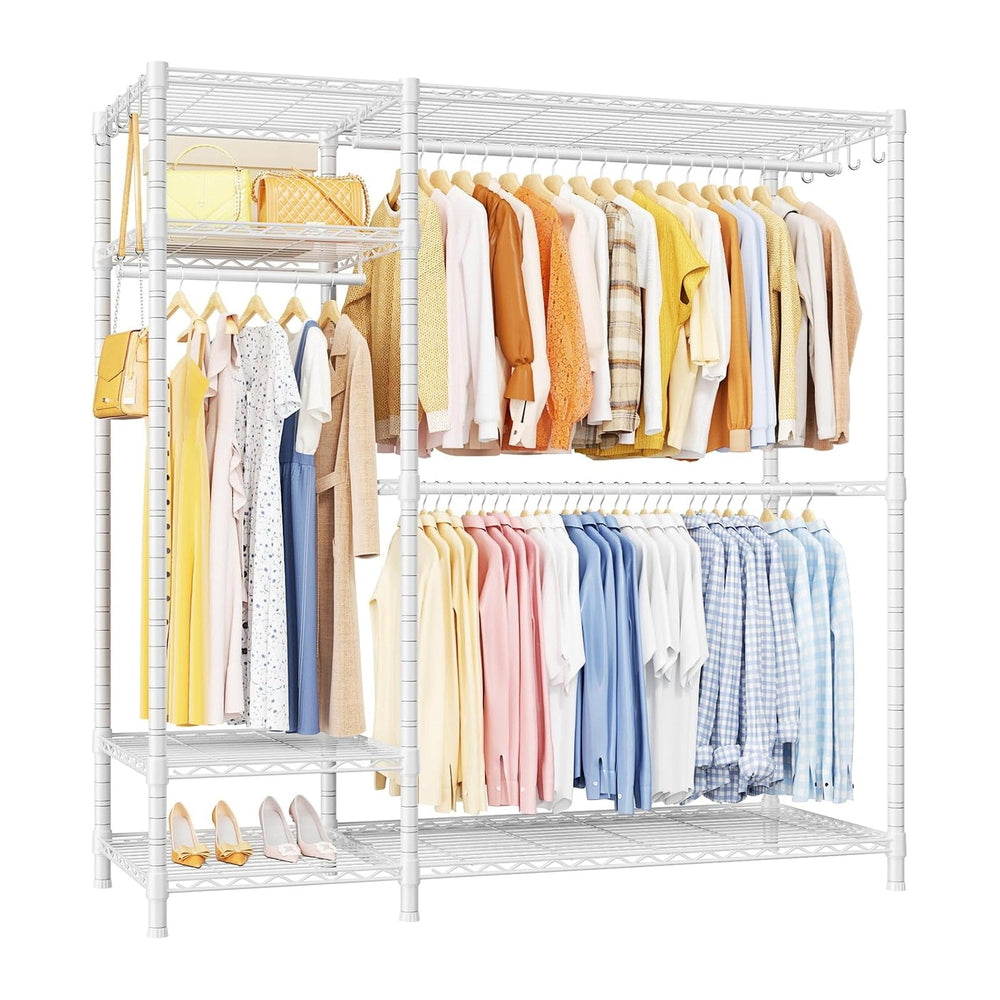 Ulif F7 Clothes Rack Heavy Duty, Clothing Racks for Hanging Clothes, White