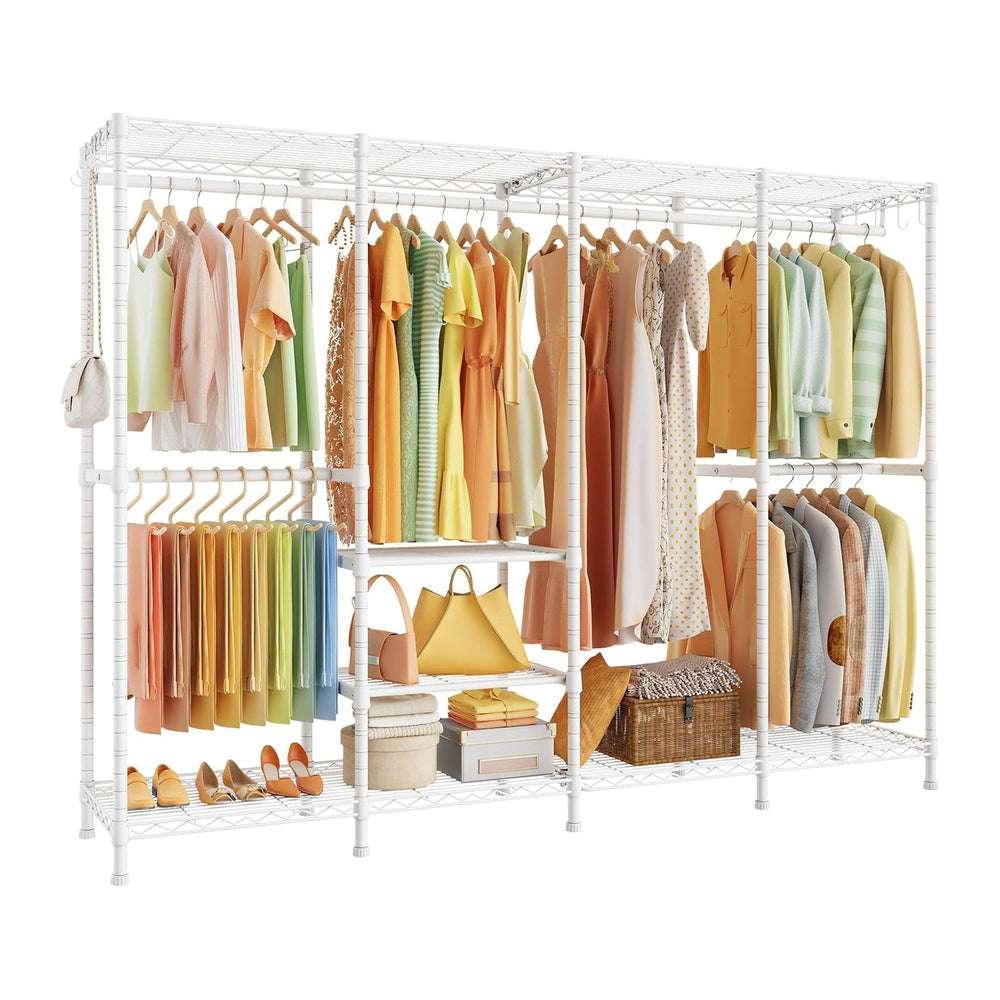 ULIFHOME H41 Clothes Rack, Large Clothing Racks for Hanging Clothes, White