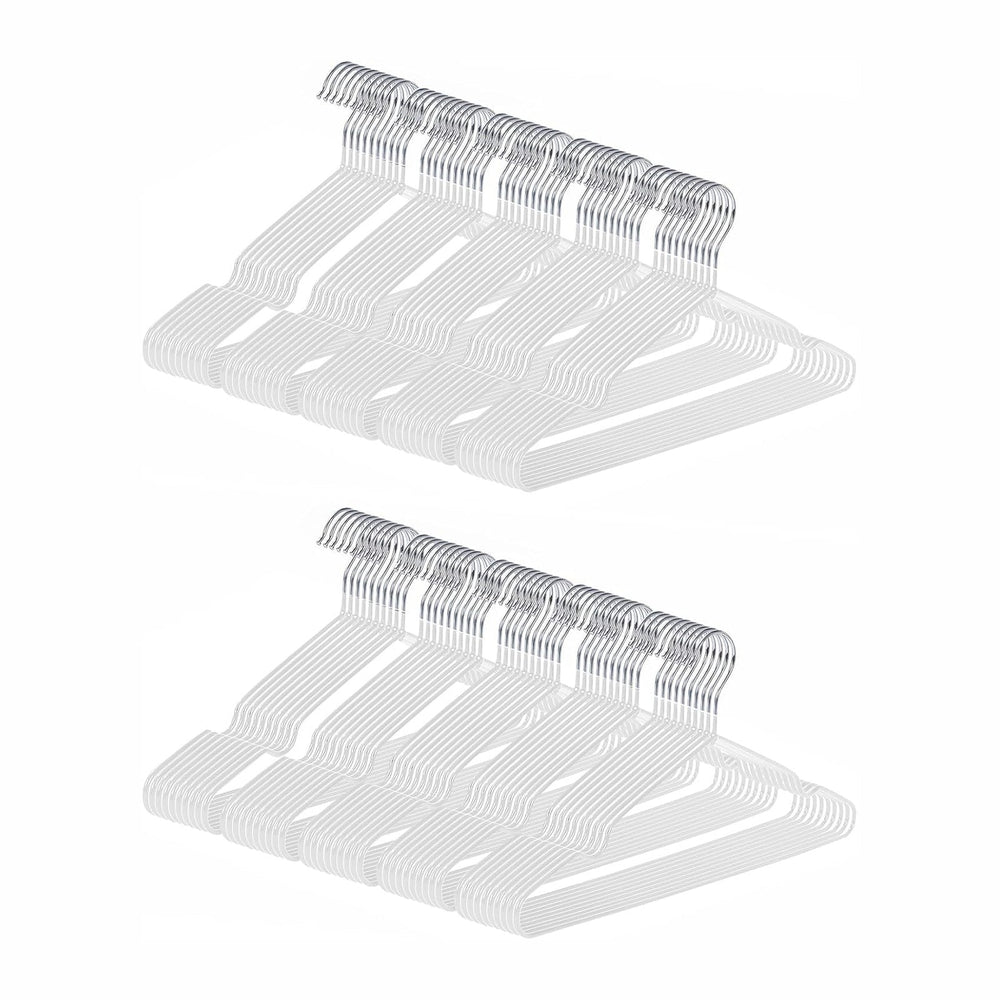 Ultra-Thin Metal Hangers, 100 Pack Non-Slip PVC Coated Space Saving Clothes H...
