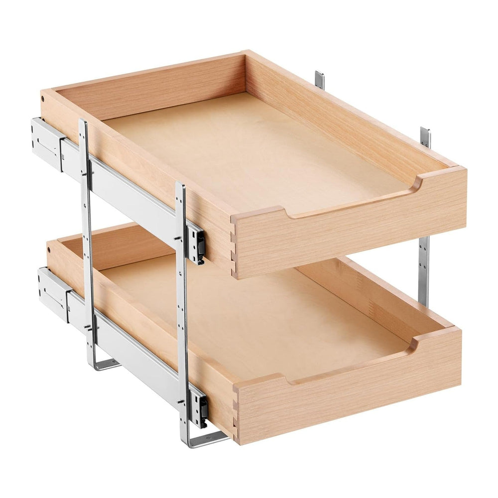VEVOR 2 Tier Pull Out Cabinet Organizer, 14" W x 21" D Cabinet Draw...