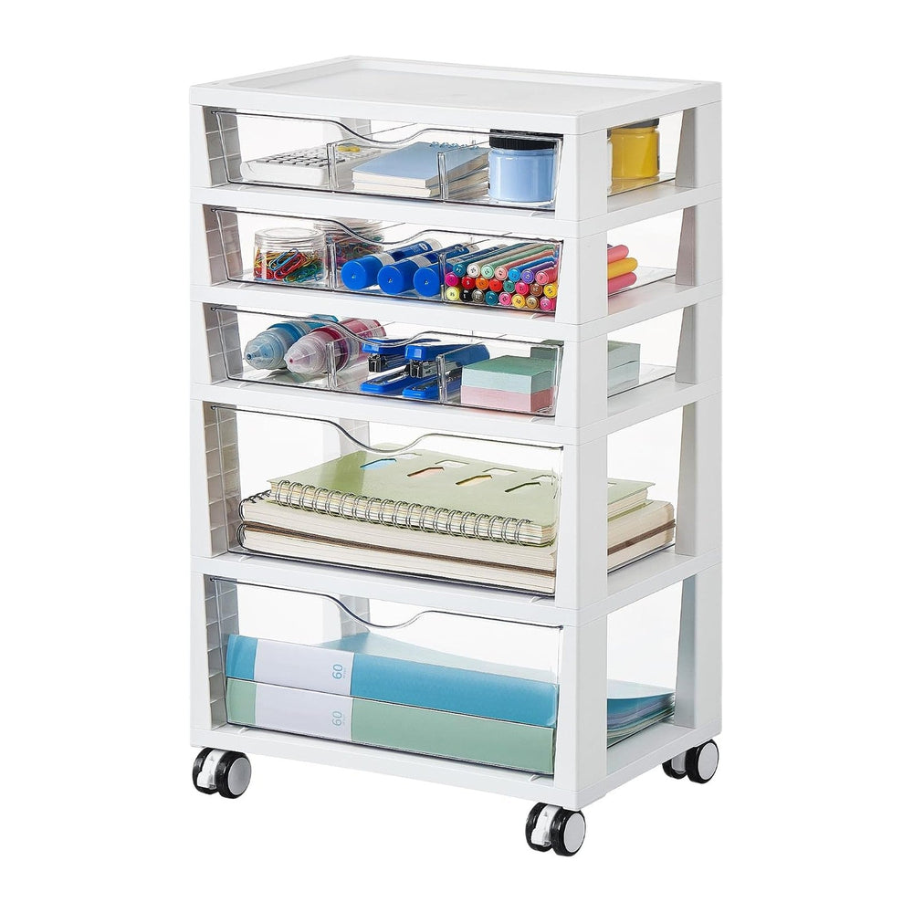Vtopmart 5-Tier Plastic Drawer Storage Rolling Cart with Wheels