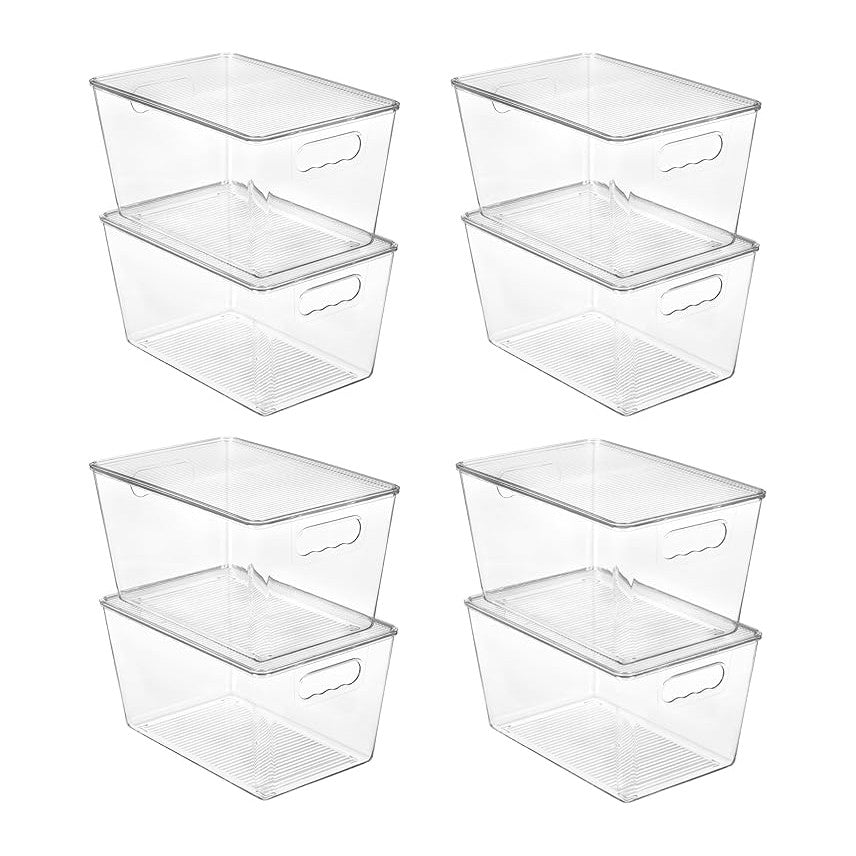 Vtopmart 8 Pack Clear Stackable Storage Bins