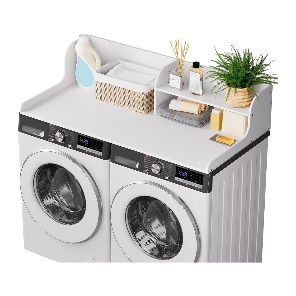Washer Dryer Countertop with Shelf,2 Tier,White