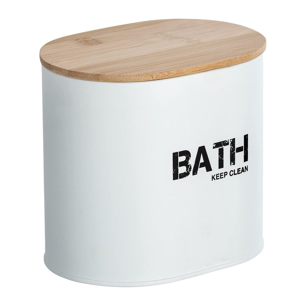 Wenko 23699100 Bathroom Box, White/Brown, 14.5 x 13.5 x 10.5 cm