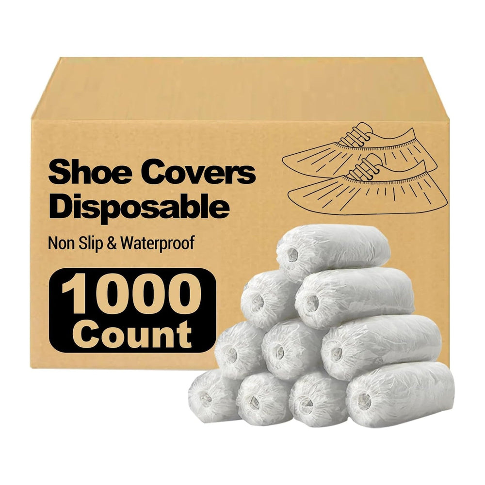 White 1000 Pieces(500 Pairs) Shoe Covers Disposable, Waterproof,Non-Slip for ...