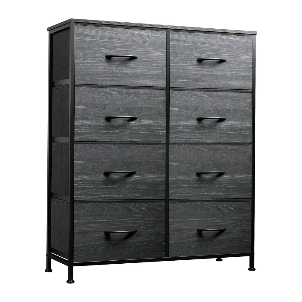 WLIVE 8 Drawer Fabric Dresser for Bedroom, Tall Storage Tower, Charcoal