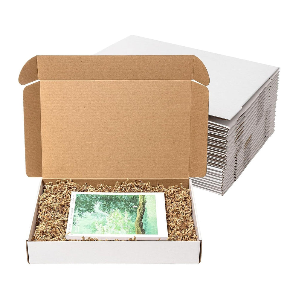 Wowxyz 17x11x3" Shipping Boxes 20 Pack White Corrugated Cardboard Box
