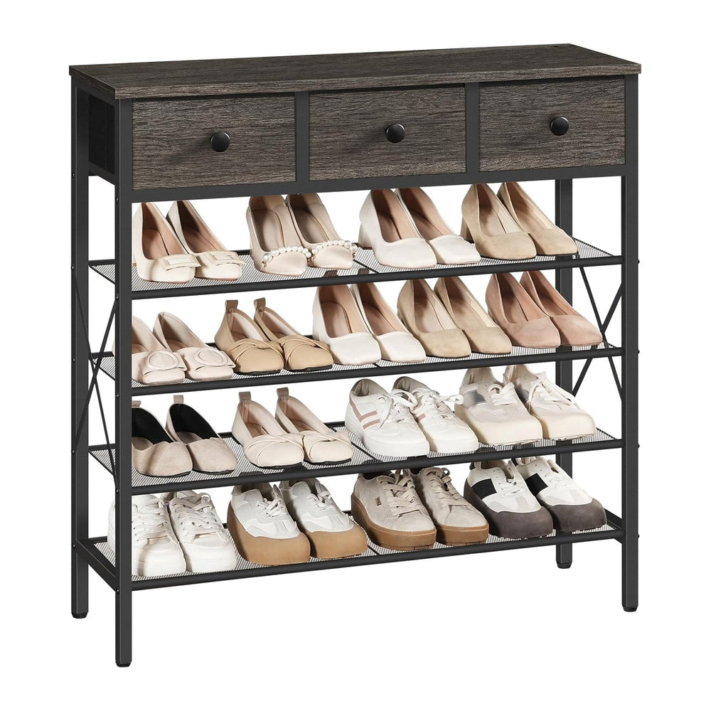 YATINEY 5-Tier Shoe Rack with 3 Drawers, Metal Shoe Organizer for 20 Pairs wi...