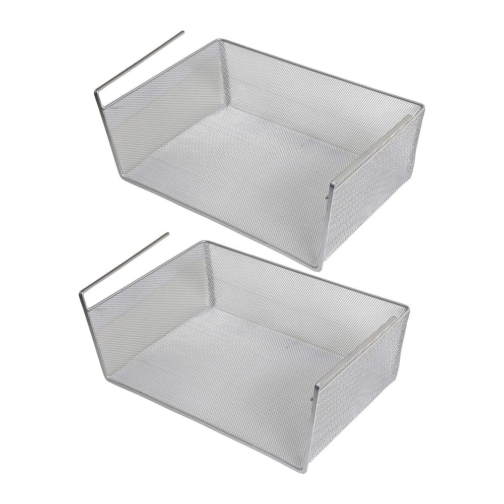 YBM Home Under Shelf Basket (2-Pack) Mesh Stainless Steel Storage Under Cabin...