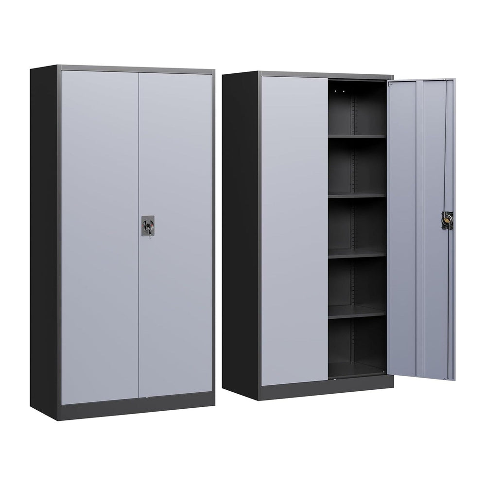 Yizosh Metal Garage Storage Cabinet with Lock, 72" Locking Tool Cabinets...