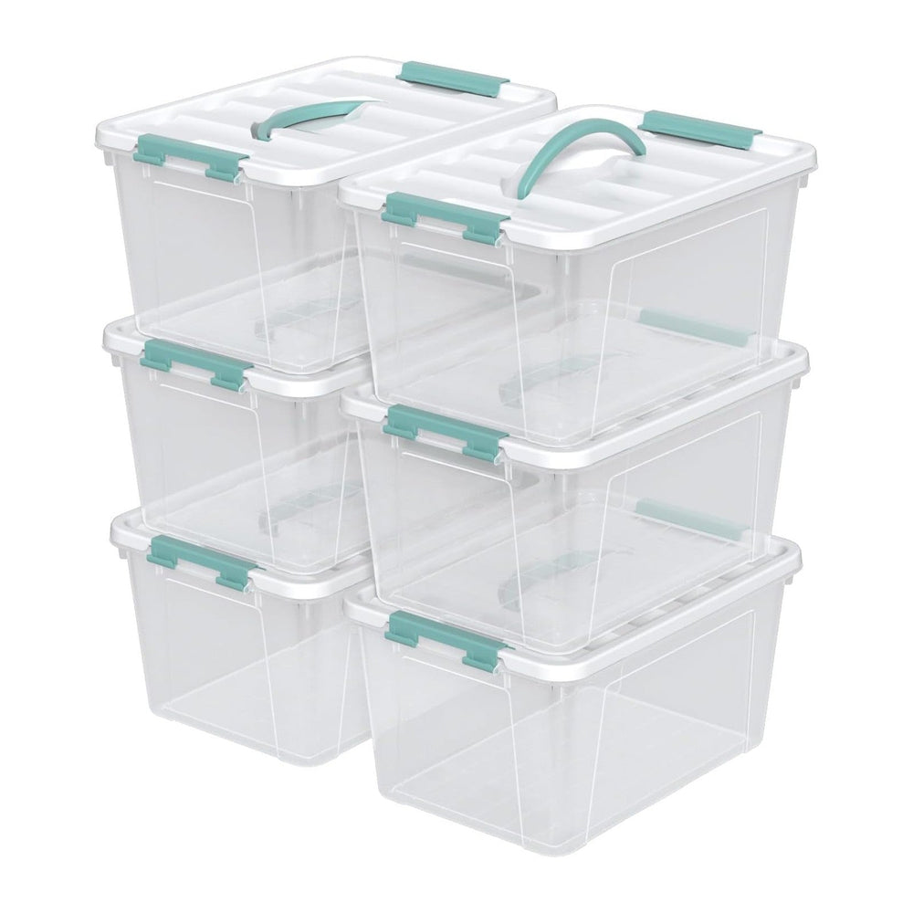 Zopnny 14 Quart Plastic Lidded Storage Bin (6-Pack)