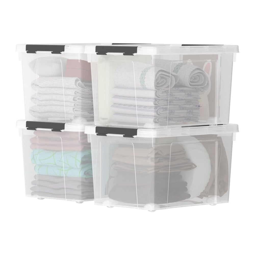 Zopnny 52 Quart Stackable Plastic Storage Bins (4 Pack)